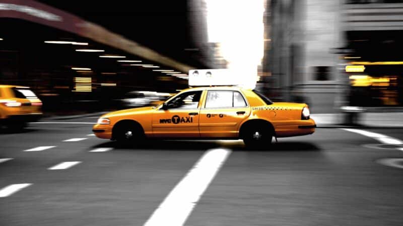 taxi new york et flou filé