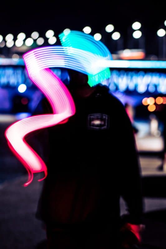 portrait light painting avec une vitesse lente